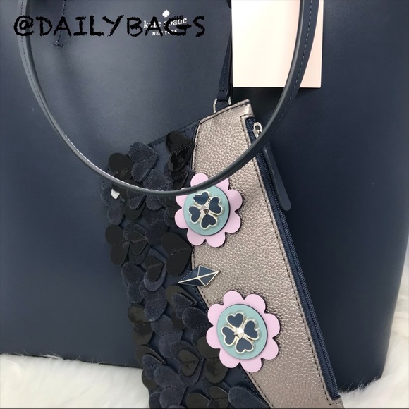 KATE SPADE MEDIUM TOTE WITH WRISLET ZIBBI NIGHT - Picture 2 of 8